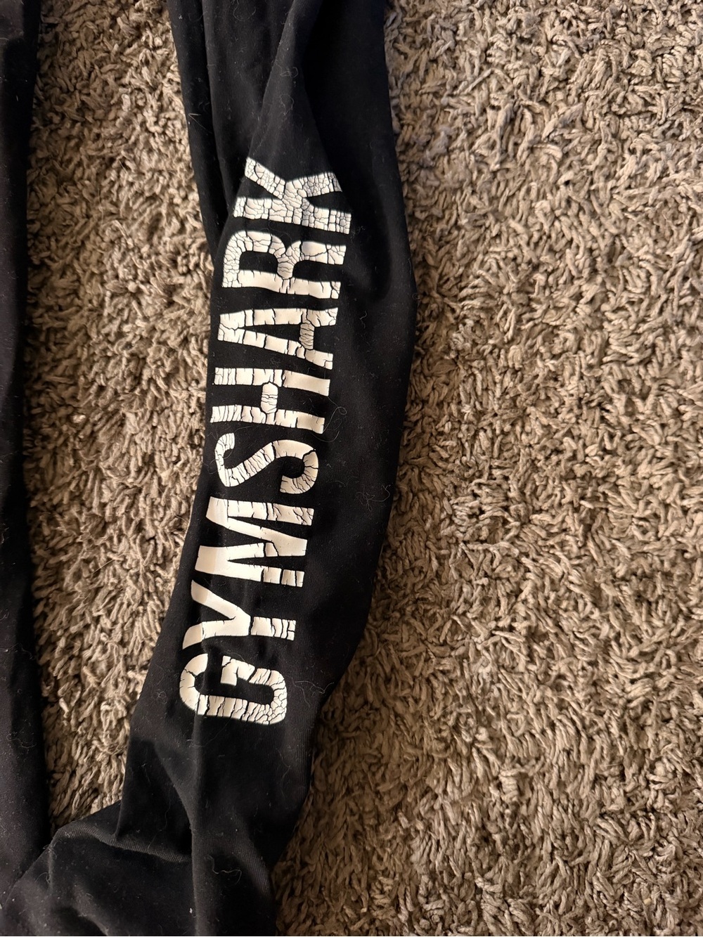 Gymshark Kids Black Leggings with White Logo Script